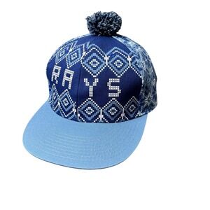 Tampa Bay Rays Hat Cap Snap Back Blue MLB Baseball Pom Pom Winter Fair Isle Mens